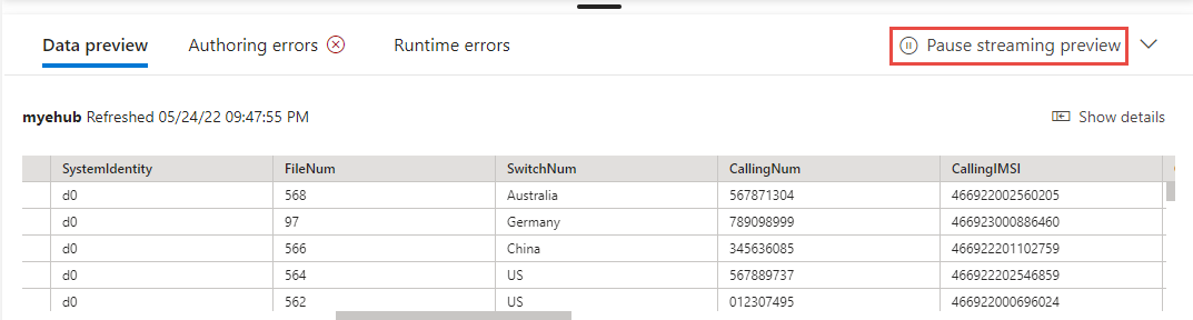 显示“数据预览”选项卡上的示例数据的屏幕截图。