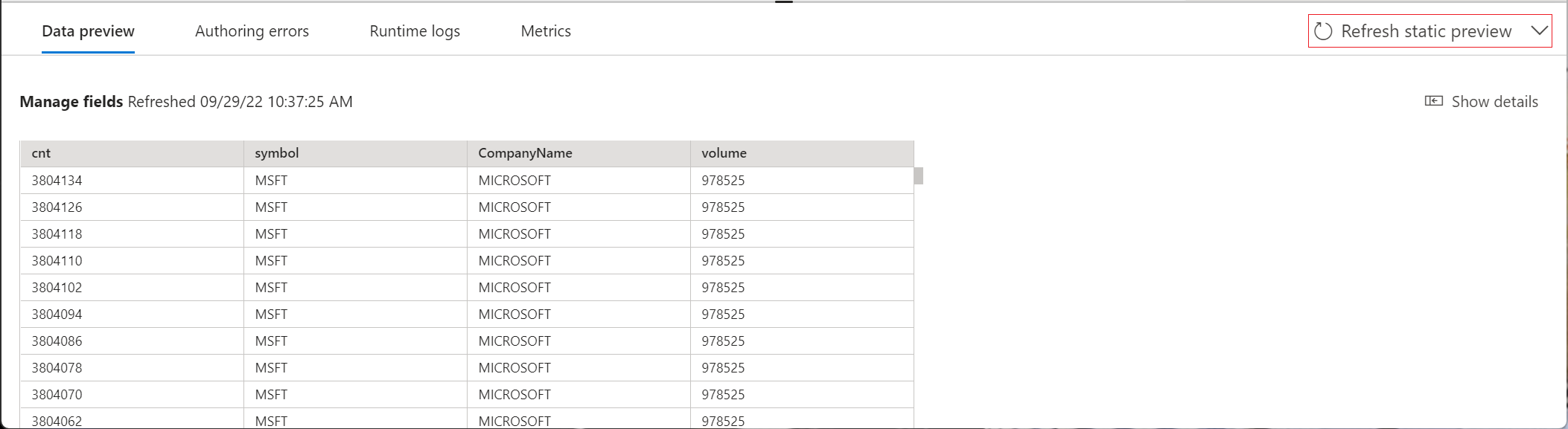 屏幕截图显示“获取静态预览/刷新静态预览”选项。