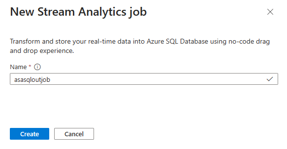 显示在何处输入作业名称的屏幕截图。