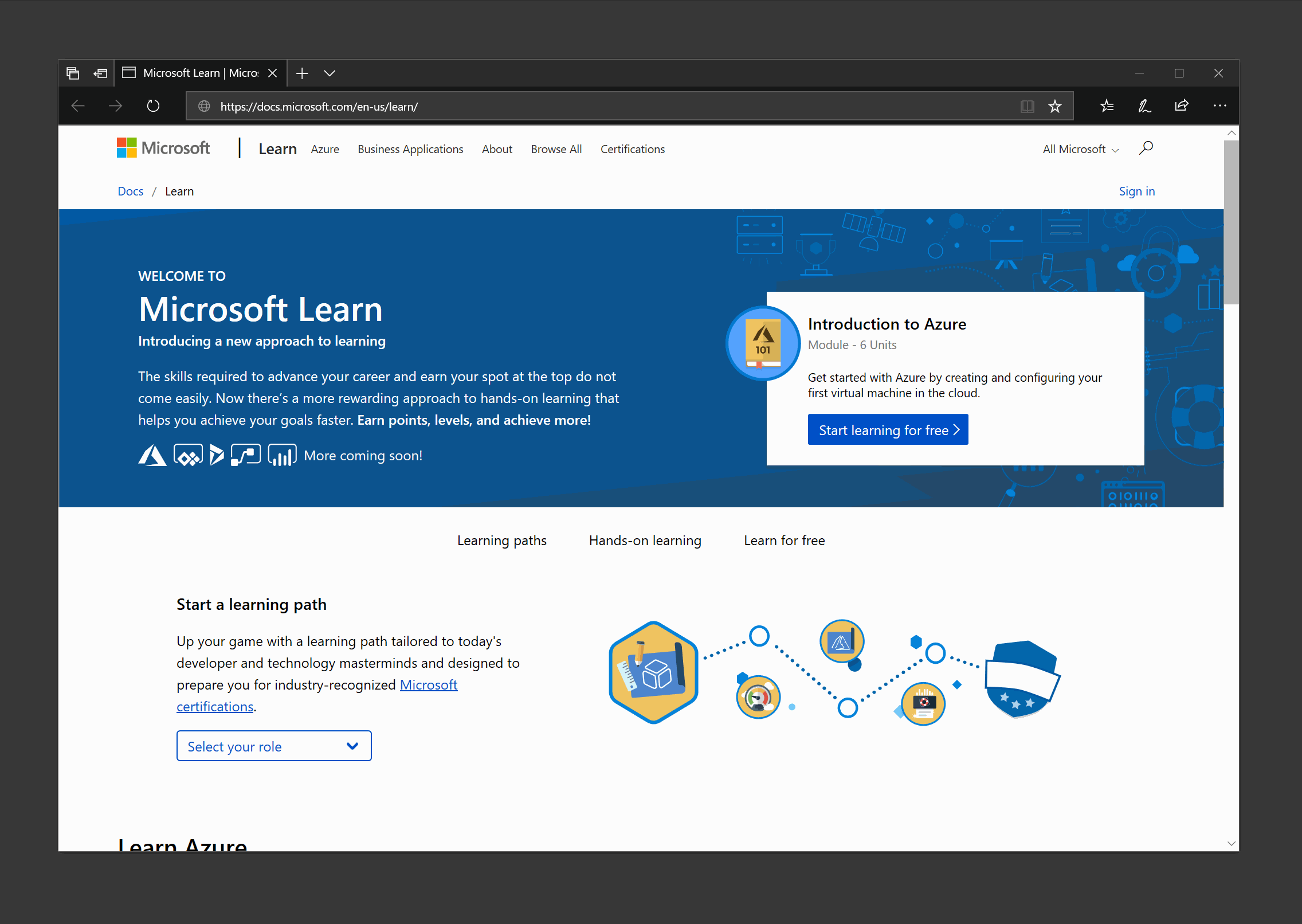 Microsoft Learn 体验的快速导览