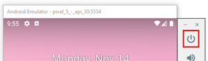 Android Emulator 的“电源”按钮。