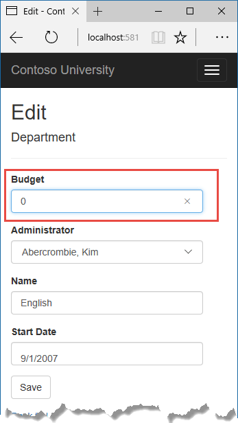 将预算更改为零