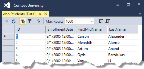 SSOX 中的 Student 表