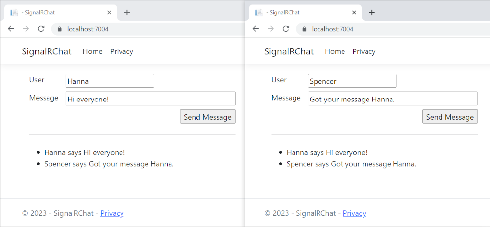 SignalR 示例应用