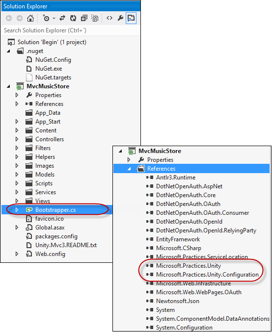 已安装的 Unity.Mvc3 包 已安装的 Unity.Mvc3 包