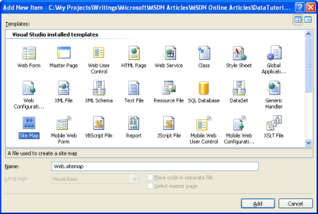将网站地图添加到项目