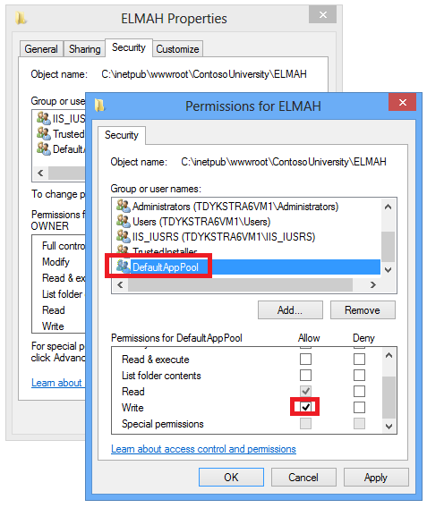 ELMAH 文件夹的权限