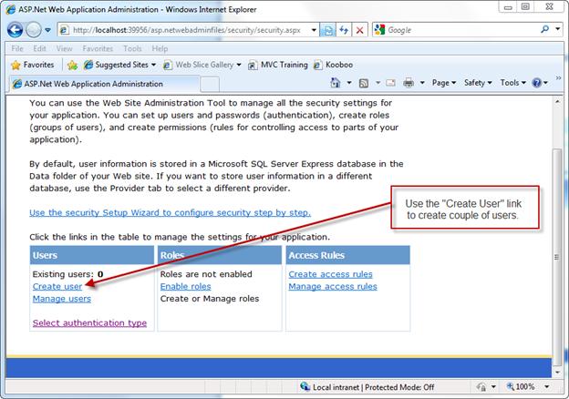 显示单击“创建用户”位置的屏幕截图。