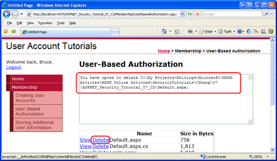 单击“删除”按钮实际上不会删除文件