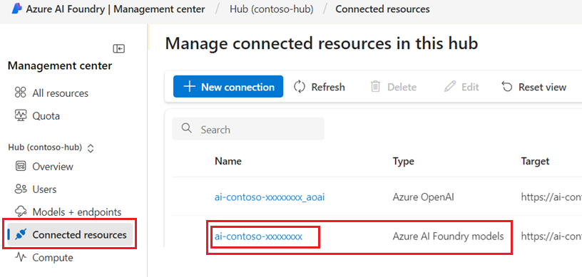 Foundry连接信息的截图。