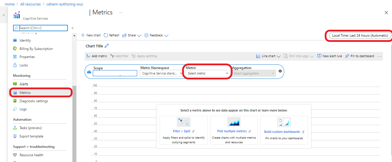 显示“指标”页面的屏幕截图。