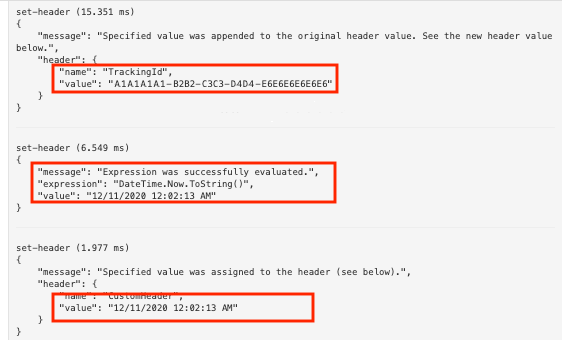 API 检查器跟踪的屏幕截图。