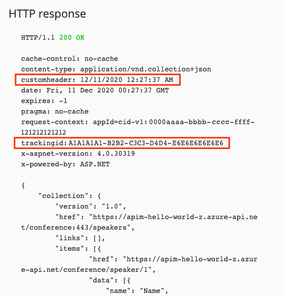 测试 API 响应的屏幕截图。
