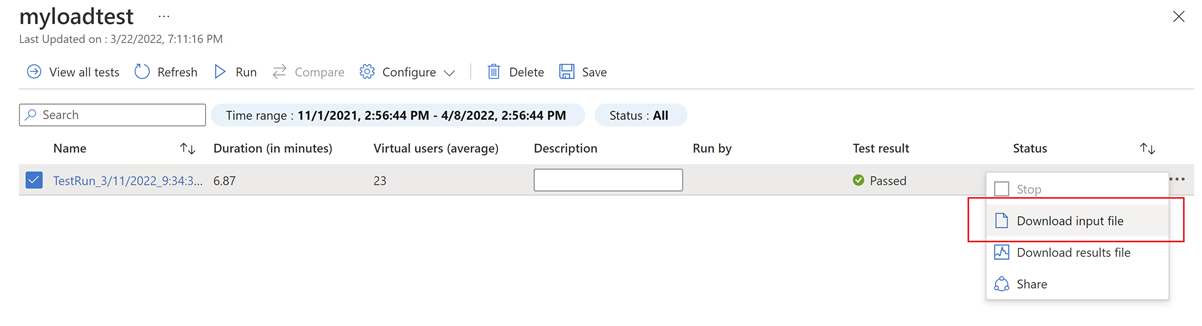 显示如何下载测试用输入文件的屏幕截图。