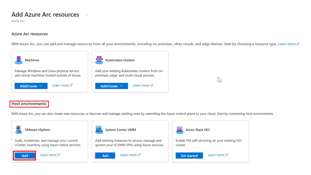 显示如何选择 System Center VMM 平台的屏幕截图。