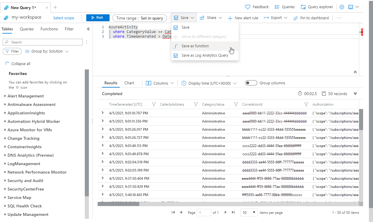 保存函数的屏幕截图。