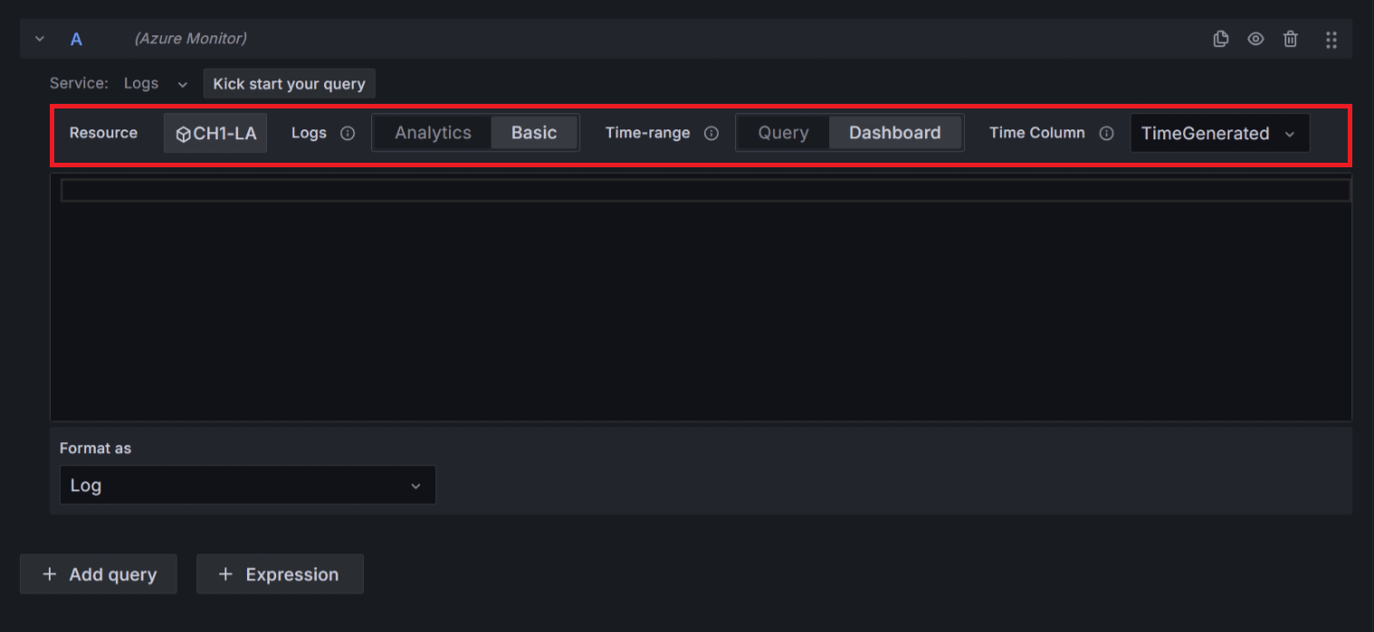 显示切换到基本日志的选项的屏幕截图。