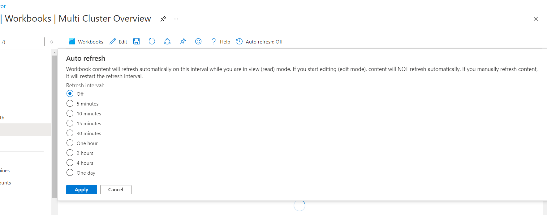显示具有“自动刷新”的工作簿的屏幕截图。
