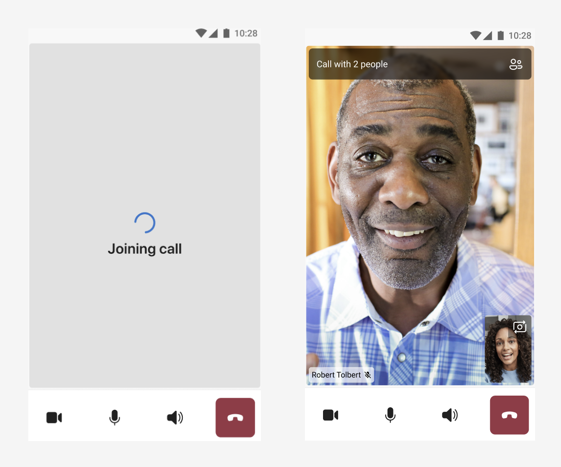 屏幕截图显示如何通过跳过 Android 的设置屏幕加入通话。