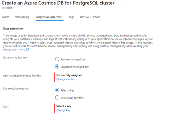 “加密配置”页的屏幕截图。