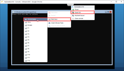 显示解锁虚拟设备的过程的屏幕截图。