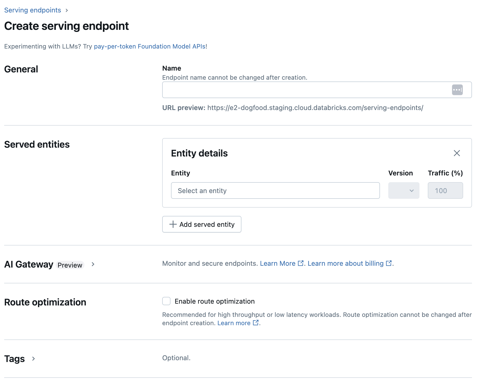 创建模型服务终结点