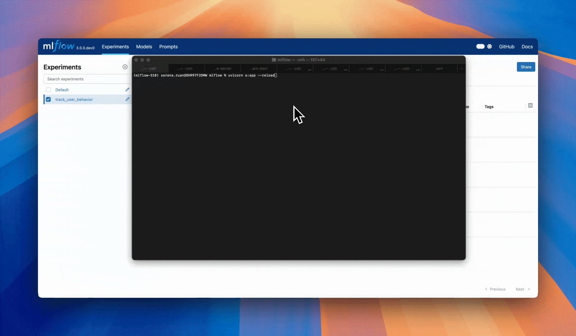 追踪网页应用 UI