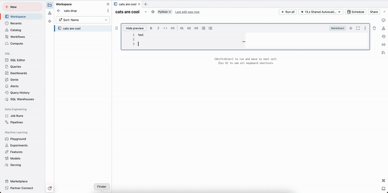 将图像拖放到 Markdown 单元格