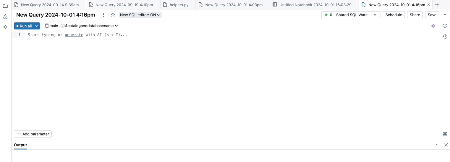 在笔记本和文件选项卡之间切换并创建新笔记本。