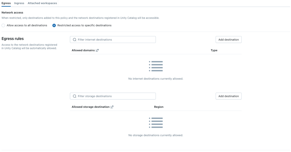 网络策略详细信息。