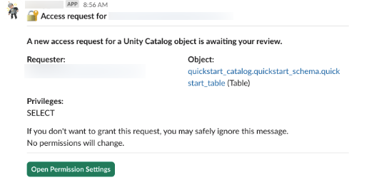 请求访问 Slack 目标。