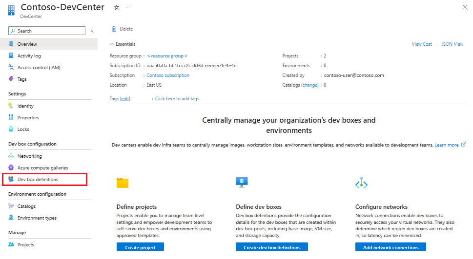 显示开发人员中心概述页和开发框定义的菜单选项的屏幕截图。