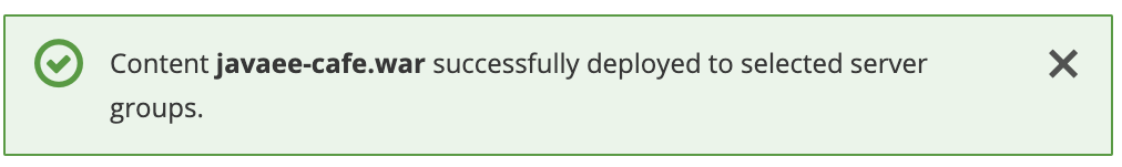 成功部署通知的屏幕截图。