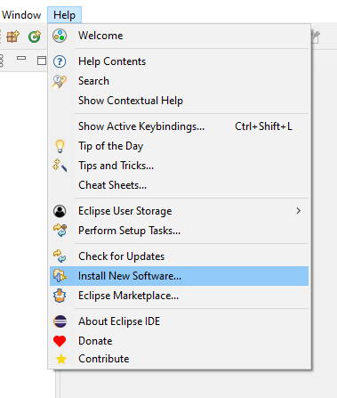 安装新软件“帮助”菜单。