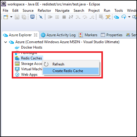 创建 Redis 缓存菜单