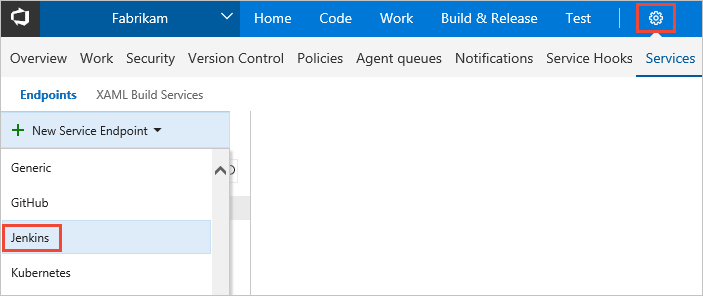 添加 Jenkins 终结点