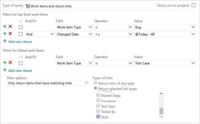 显示 bug 及其关联测试用例的截图。