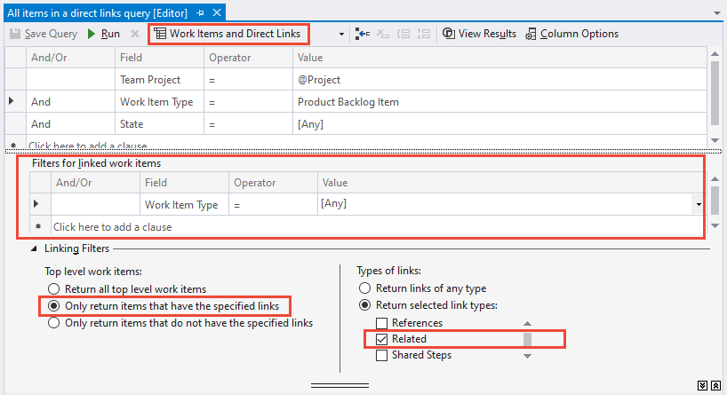 屏幕截图、查询编辑器、直接链接查询、团队资源管理器。