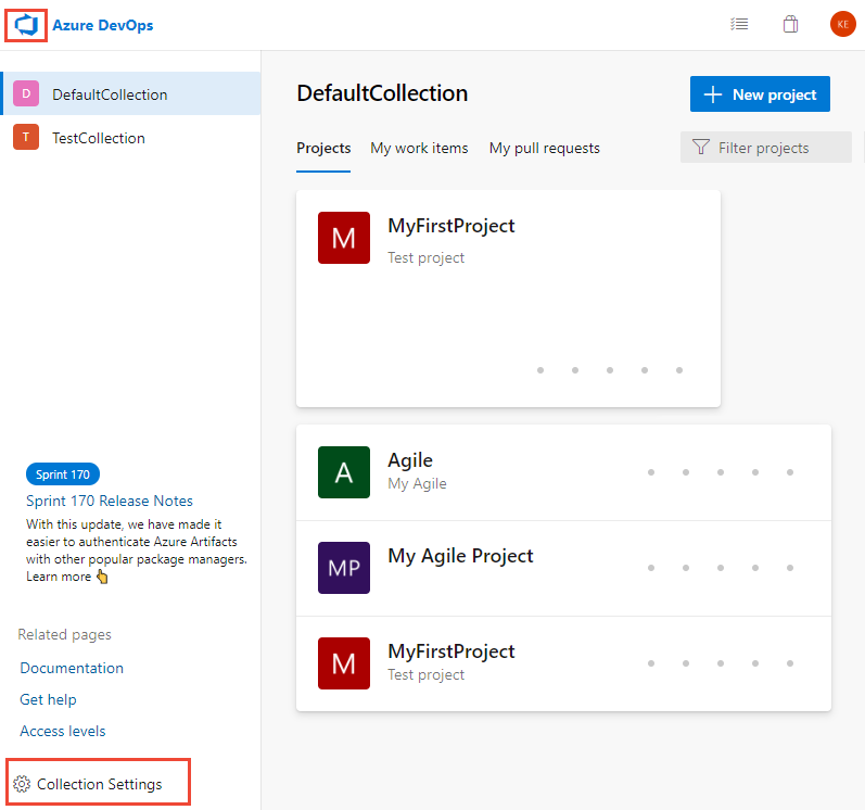 选择组织设置。