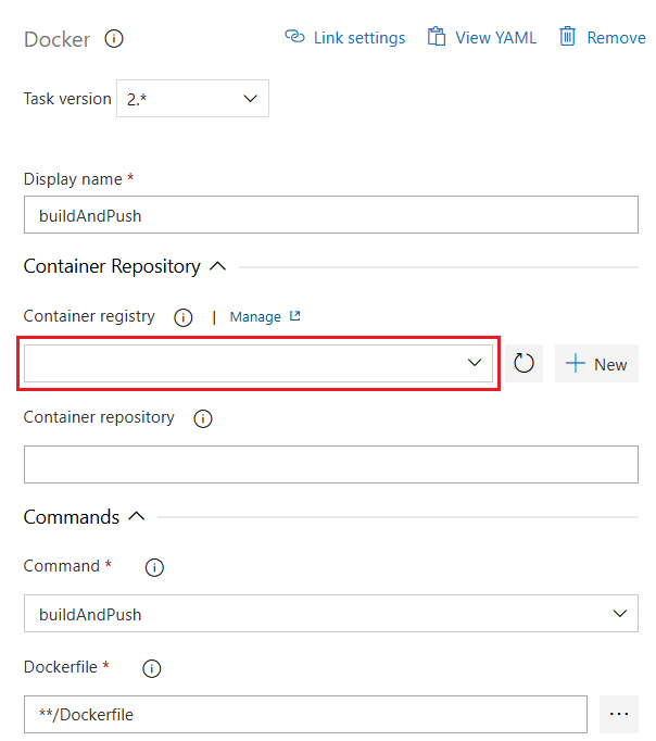 生成映像并将其推送到 Docker 中心的任务屏幕截图。