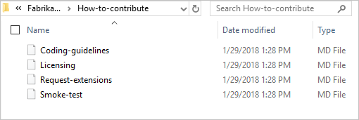 显示 CanaryBuilds 项目中如何贡献文件夹及其新子页的屏幕截图。