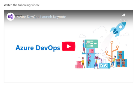 显示包含嵌入视频的 Wiki 页面已发布视图的屏幕截图。