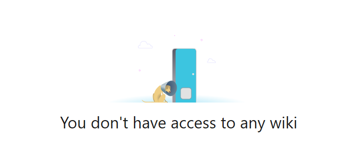 用户没有足够的权限创建 Wiki Git 存储库的消息的屏幕截图。
