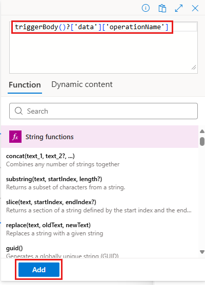 屏幕截图显示了工作流设计器和条件编辑器，其中包含用于提取操作名称的表达式。