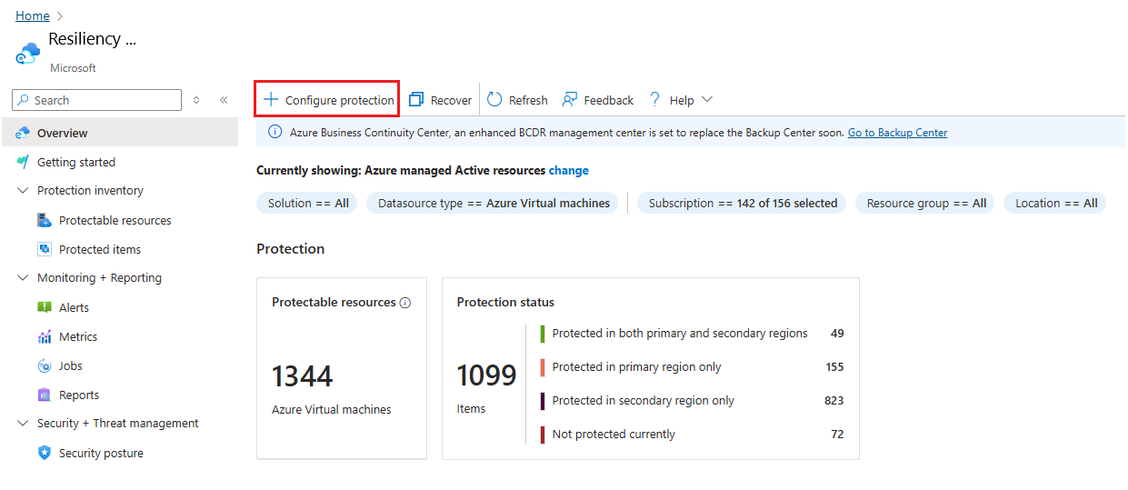 屏幕截图显示如何启动保管 blob 备份。