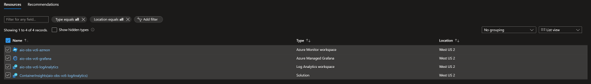 列出一组共享资源的屏幕截图。