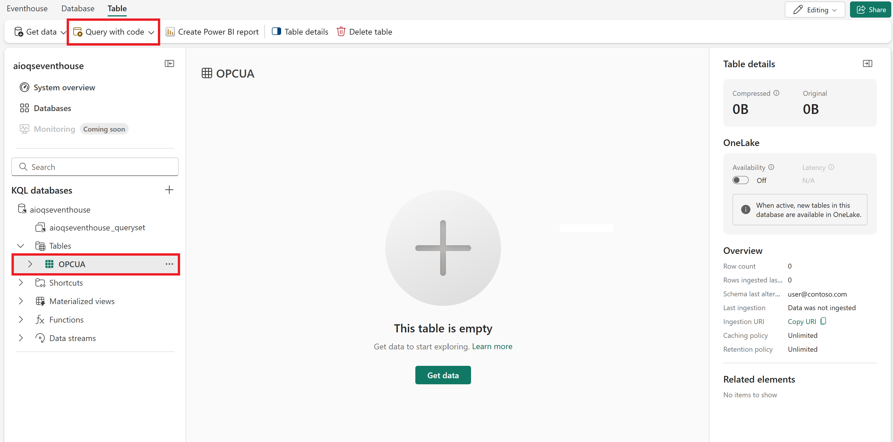 显示“代码查询”按钮的屏幕截图。