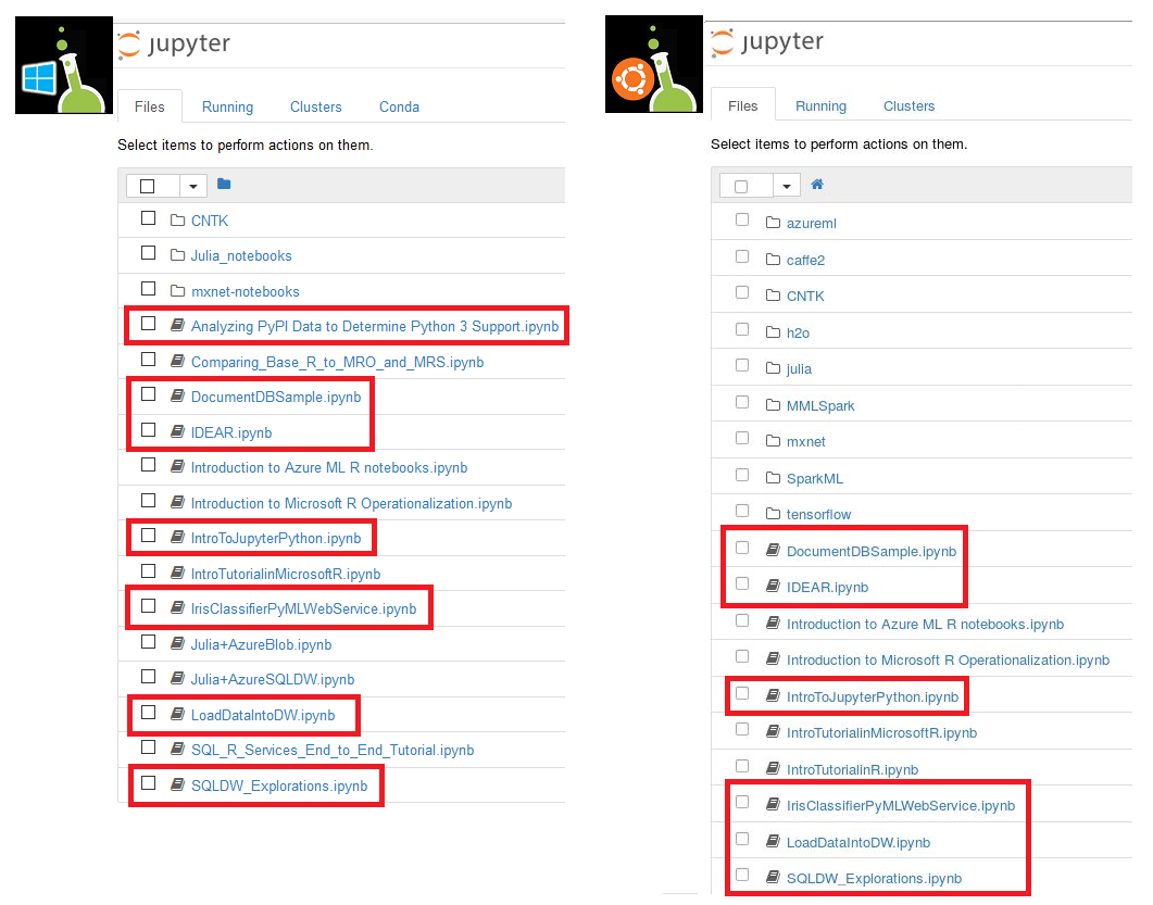 显示 Python 语言示例笔记本的屏幕截图。