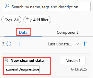 显示设计器面板中保存的数据集位置的屏幕截图
