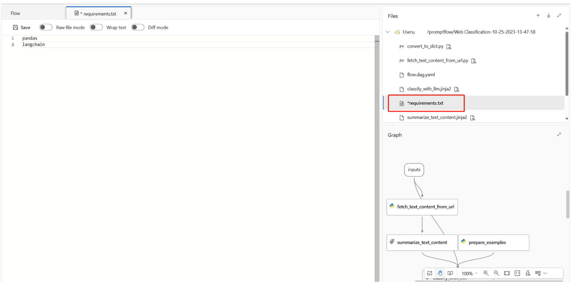 流要求文本的屏幕截图。